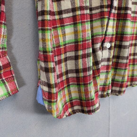 Bogari Italy Men's S Soft Flannel Long Sleeve Button Up Shirt, Cabincore Grunge - Picture 5 of 6